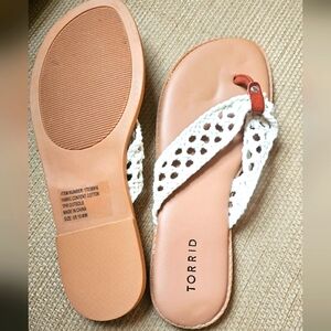 Torrid Boho Crochet Flip Flop Sandals 10ww
